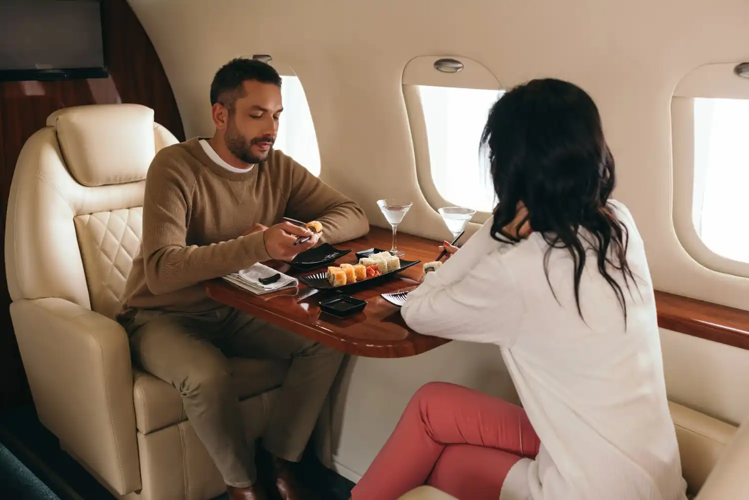 Fine dining service on board